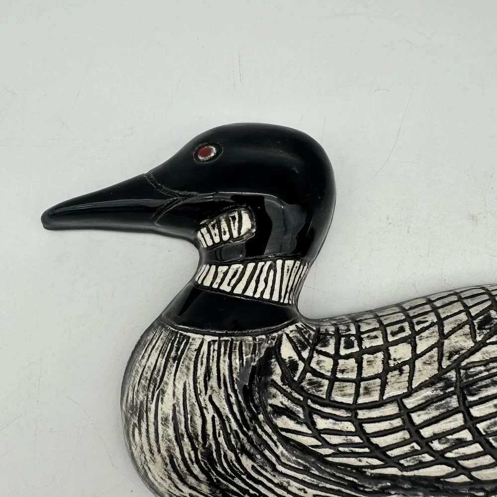 Ceramic Duck Wall Hanging Black And White Glossy Finish 10